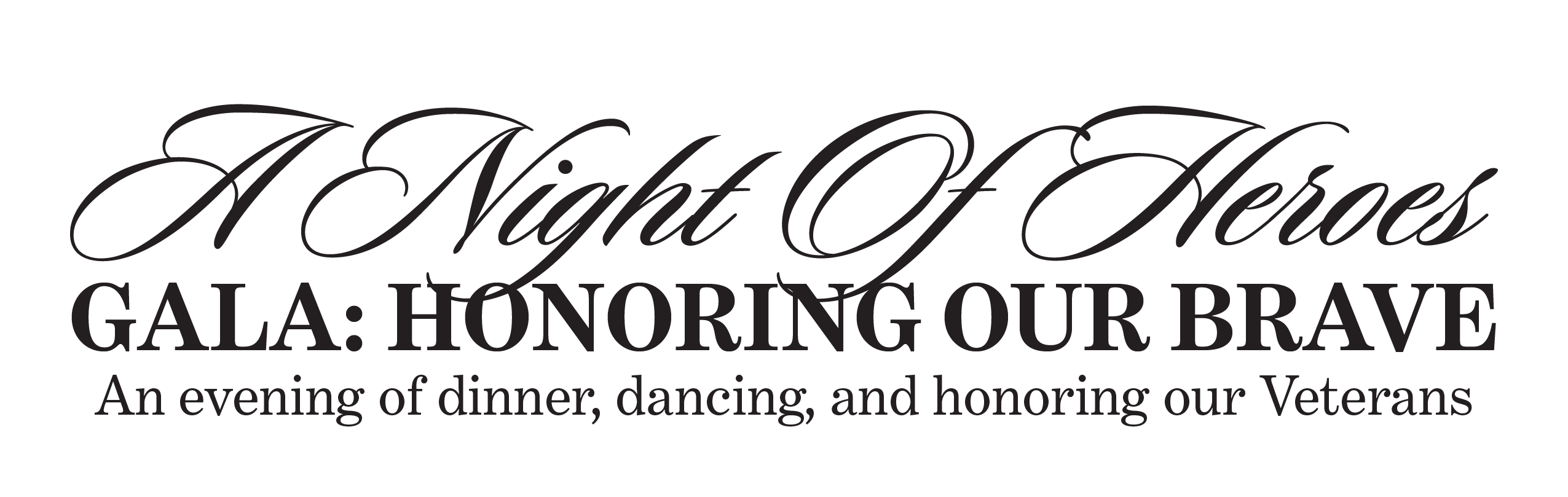 A Night of Heroes Gala Logo BLACK